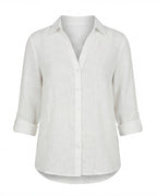 Damen Bluse mit Blumenmuster – Knopfleiste