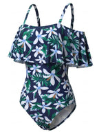 Damen-Badeanzug mit Off-Shoulder-Rüschen und Trägern