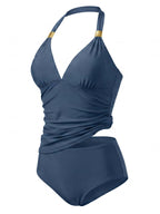 Damen-Tankini-Set mit Neckholder-Ausschnitt und High-Waist-Slip