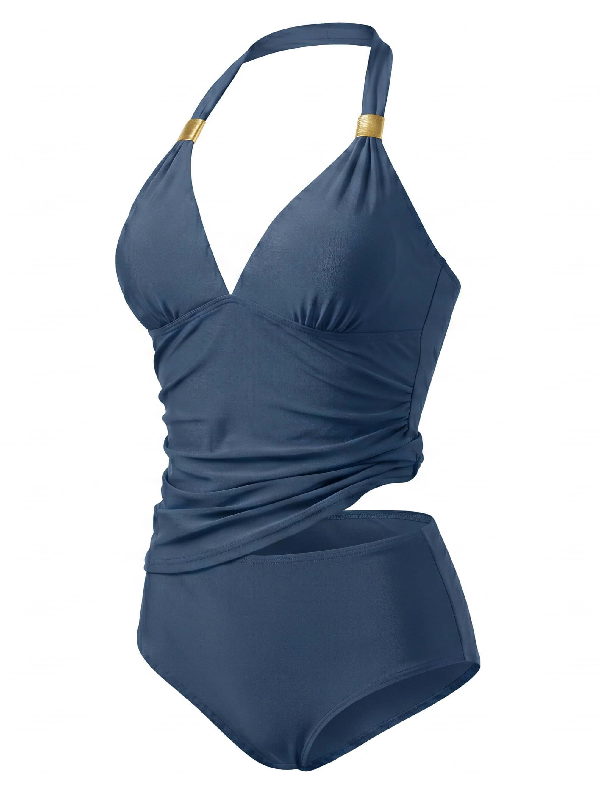 Damen-Tankini-Set mit Neckholder-Ausschnitt und High-Waist-Slip