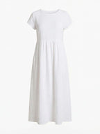 Damen Kleid – Midi Kleid mit Rundhalsausschnitt und Lockerer Passform
