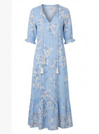 Damen Boho Maxikleid – Mit Quasten-Detail & Fließender Silhouette