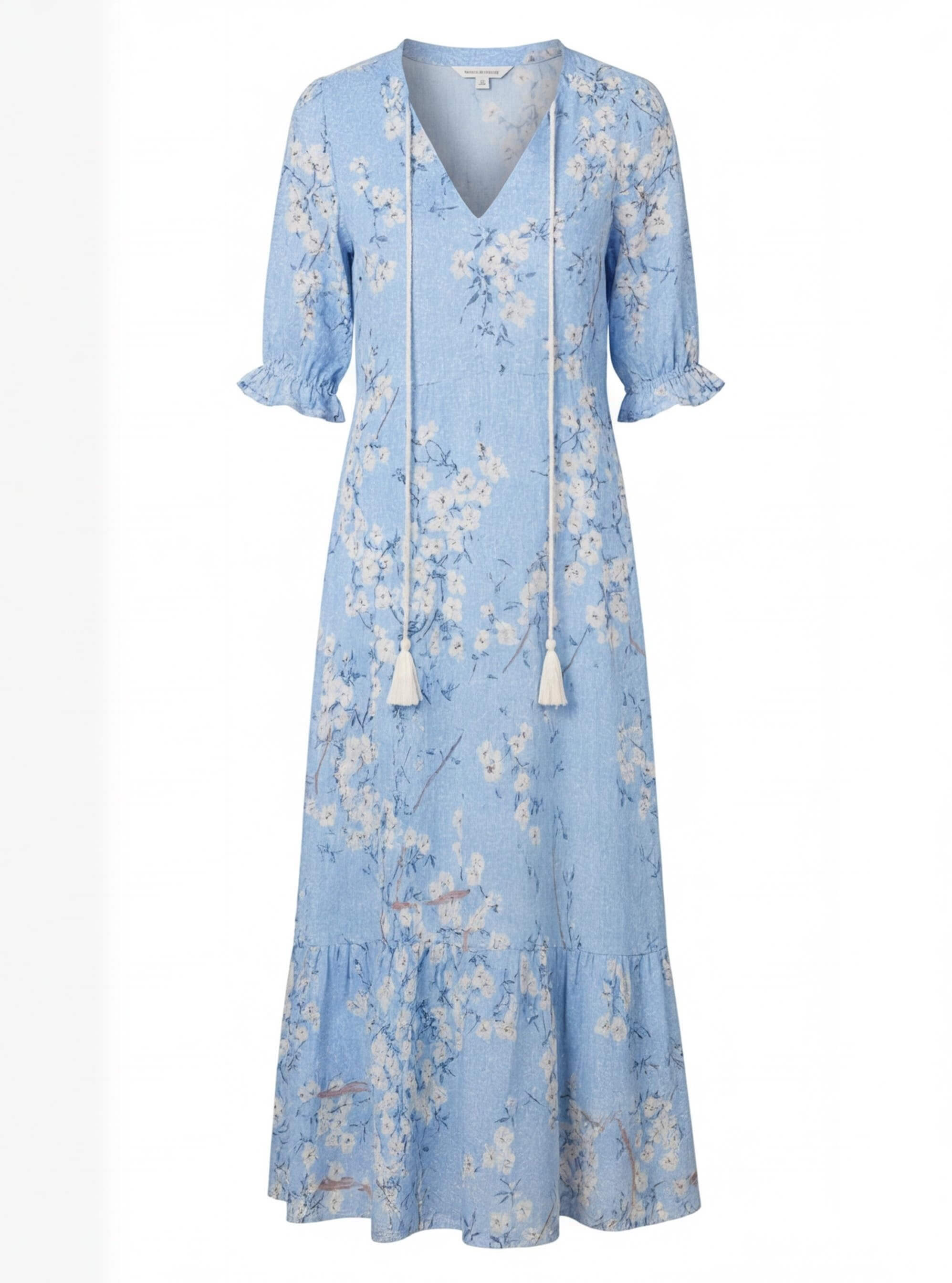 Damen Boho Maxikleid – Mit Quasten-Detail & Fließender Silhouette