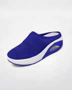 Damen Mule-Sneaker mit Stretchriemen – Slipper in Strickoptik