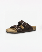 Damen Slide-Sandalen – mit Doppel-Schnallen