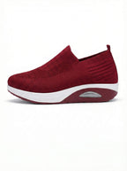Damen Keil-Sneaker – Slipper in Strickoptik - Orthopädisch