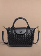 Damen Handtasche – Geflochtene Mini-Bag aus Kunstleder