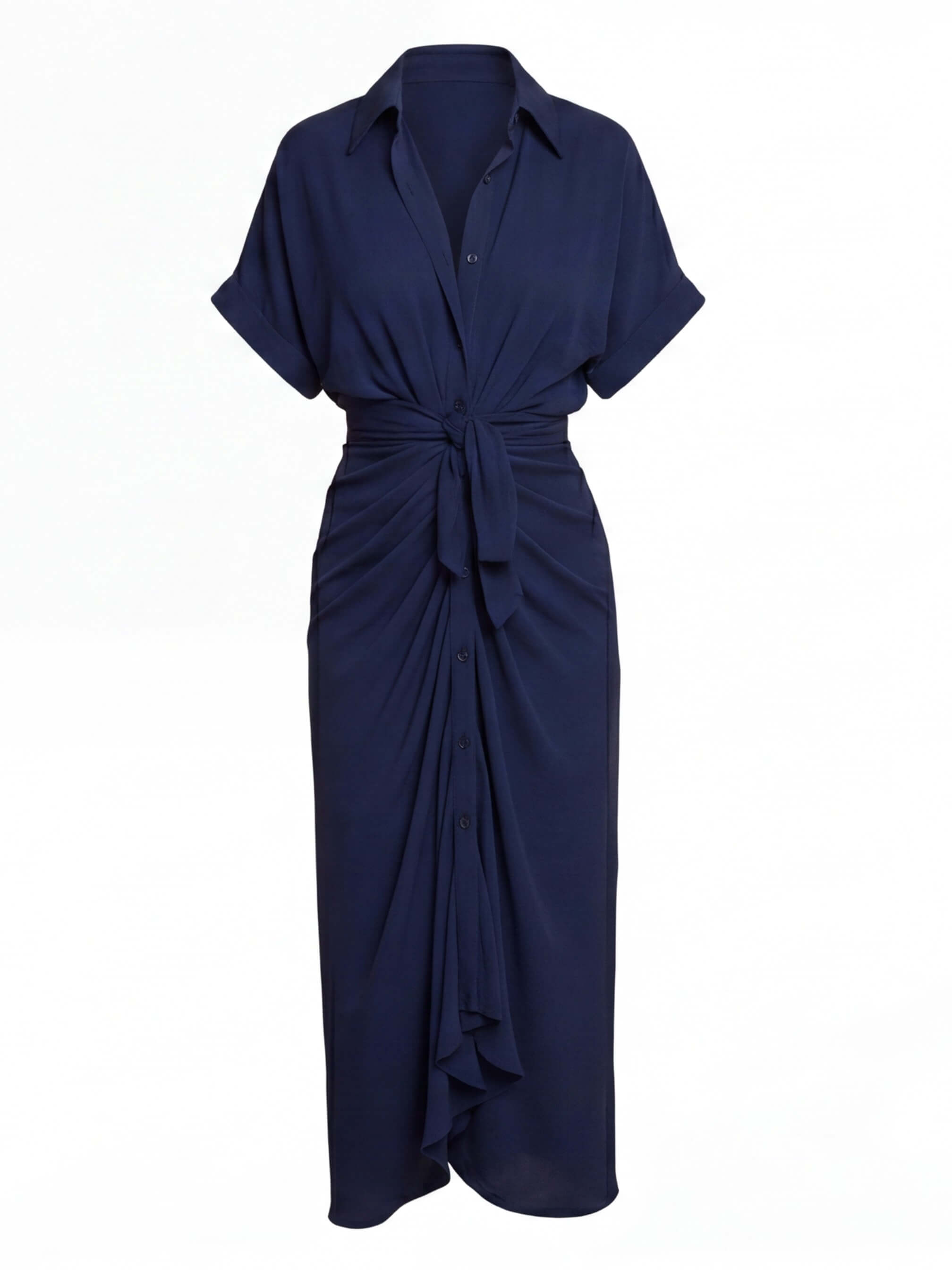 Vestido midi de verano para mujer con fruncido