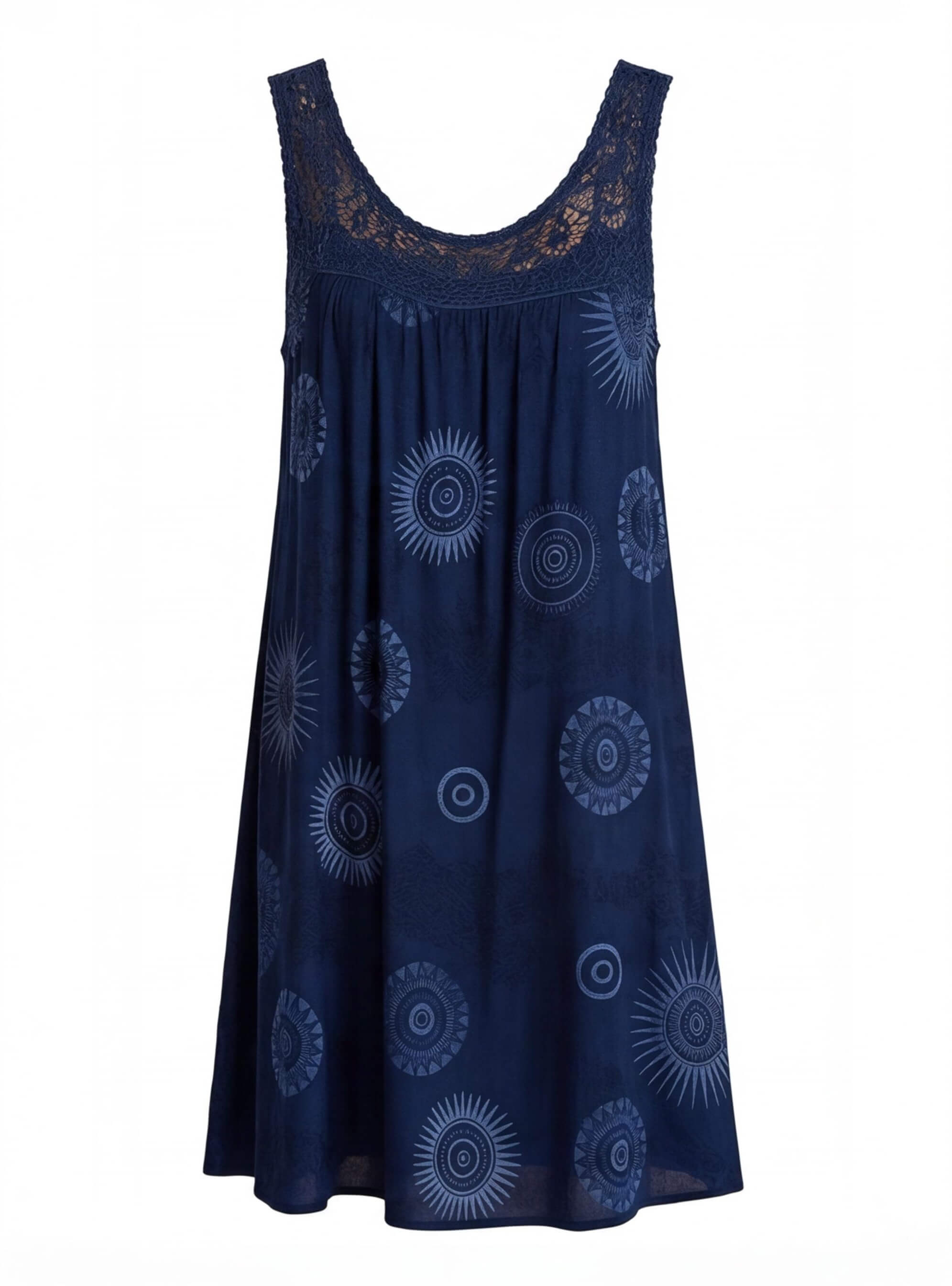 Damen Kleid – Ärmelloses Leichtes Sommerkleid mit Print