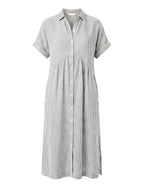 Damen Bequemes Plissiertes Midikleid – Entspannte Elegante Passform