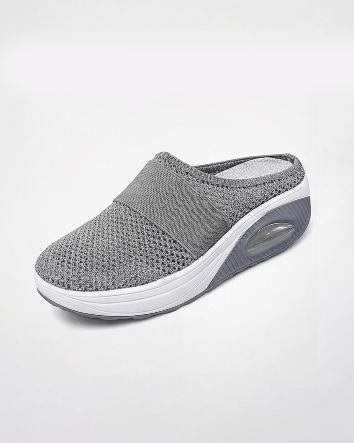 Damen Mule-Sneaker mit Stretchriemen – Slipper in Strickoptik