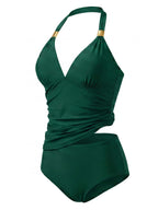 Damen-Tankini-Set mit Neckholder-Ausschnitt und High-Waist-Slip