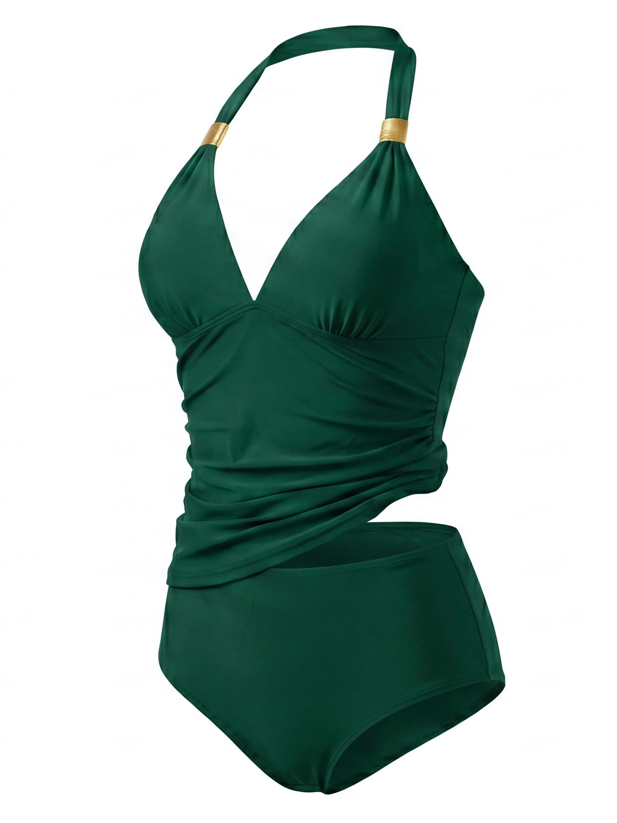 Damen-Tankini-Set mit Neckholder-Ausschnitt und High-Waist-Slip