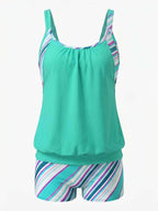 Damen-Tankini-Set mit Blumenmuster und Boyshort