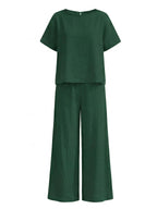 Damen-Set mit Kurzarmtop und weiter Hose