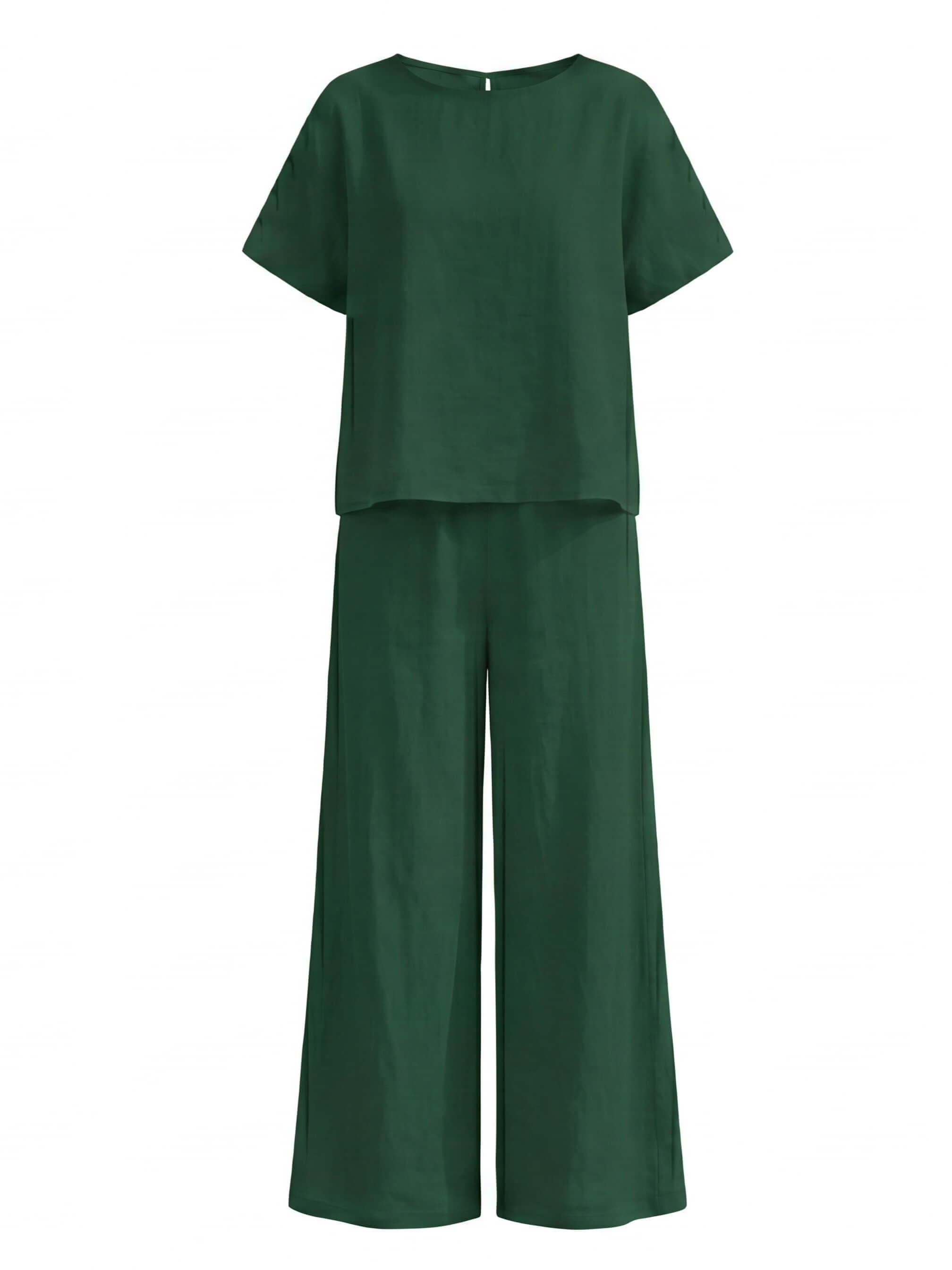 Damen-Set mit Kurzarmtop und weiter Hose