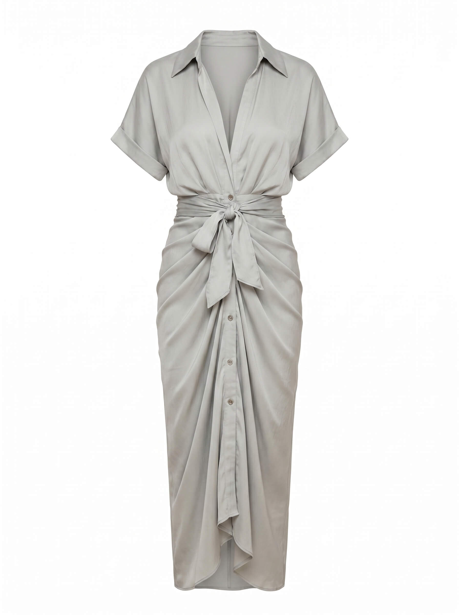 Vestido midi de verano para mujer con fruncido