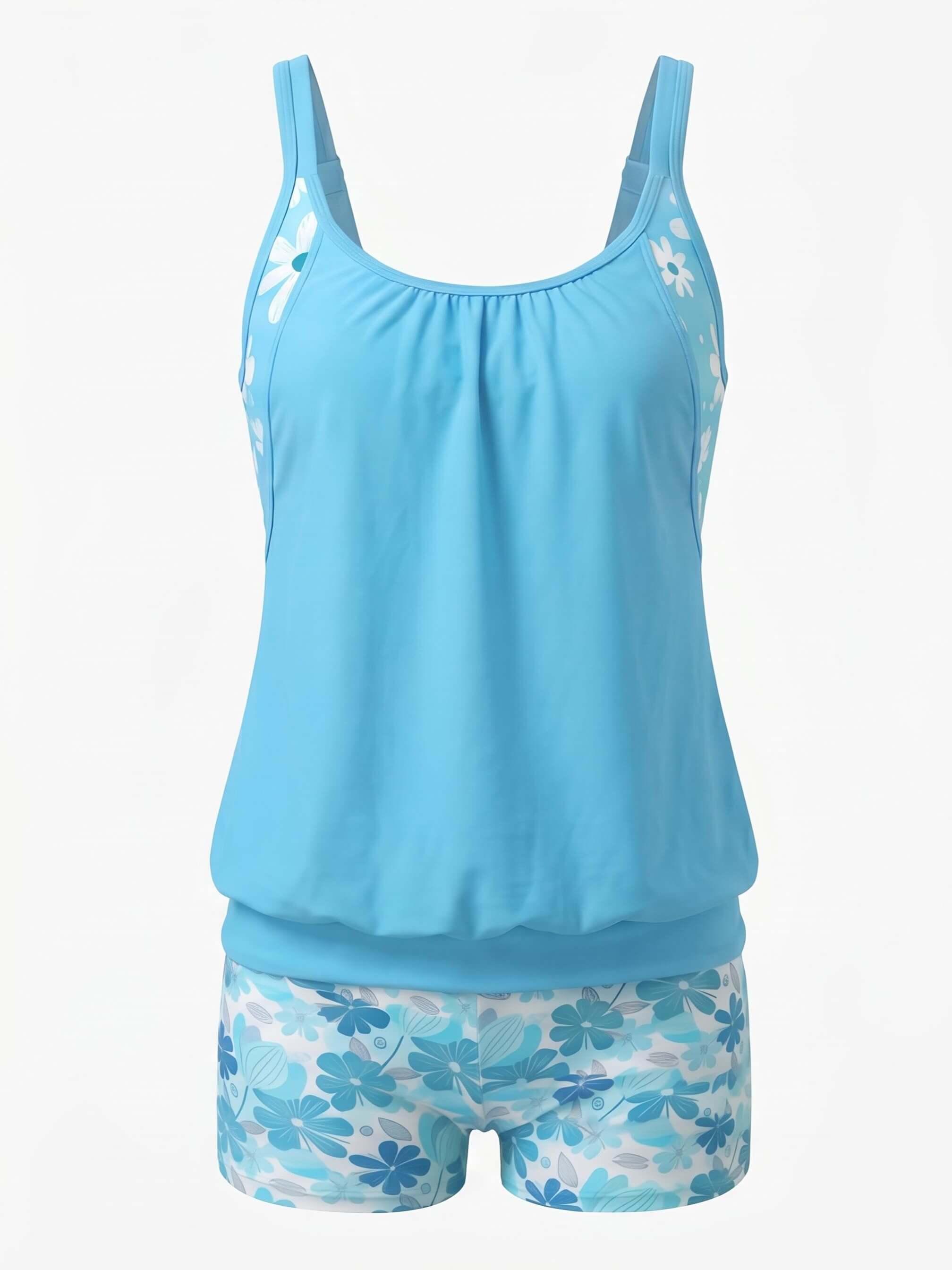 Damen-Tankini-Set mit Blumenmuster und Boyshort