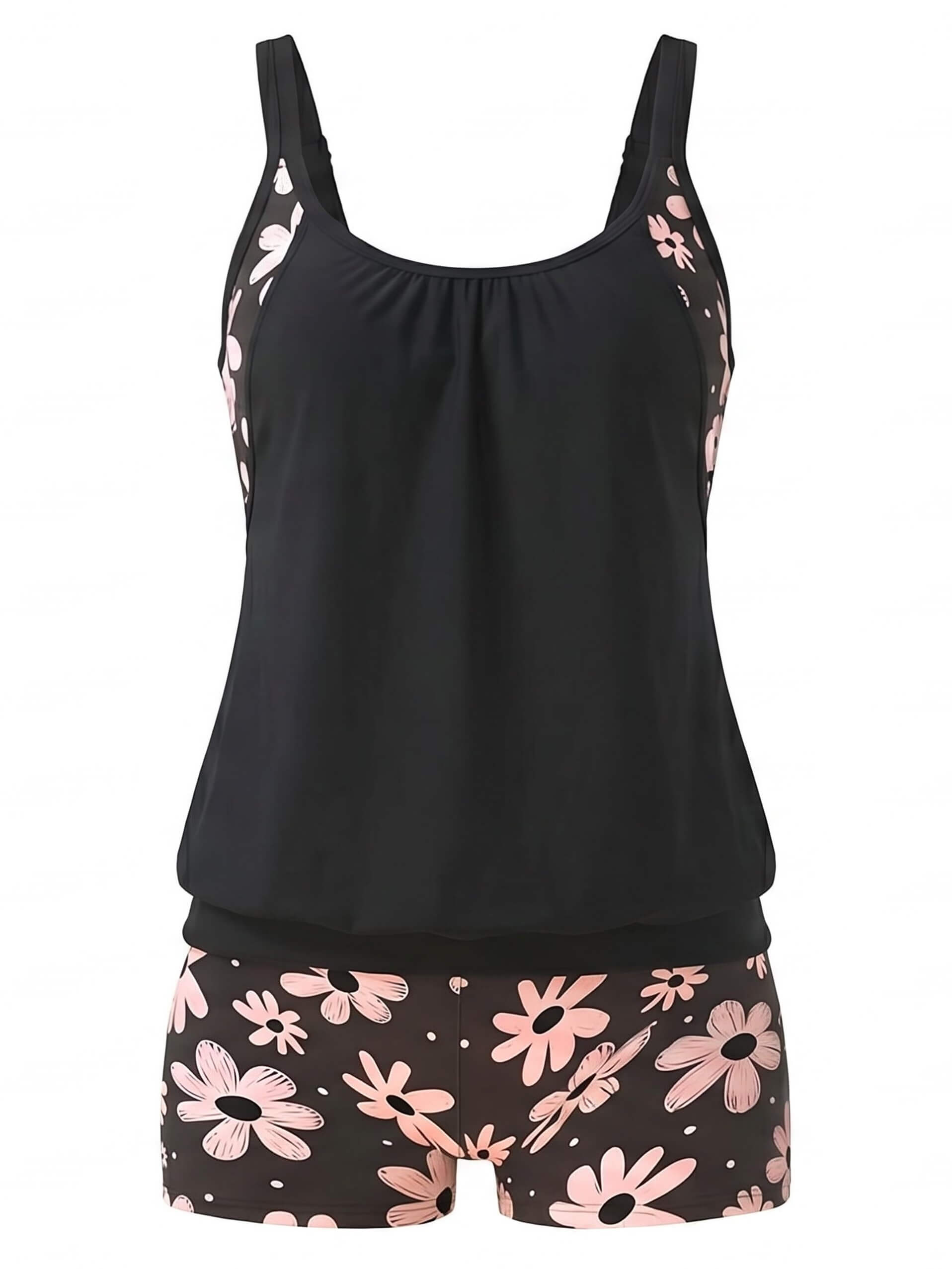 Damen-Tankini-Set mit Blumenmuster und Boyshort