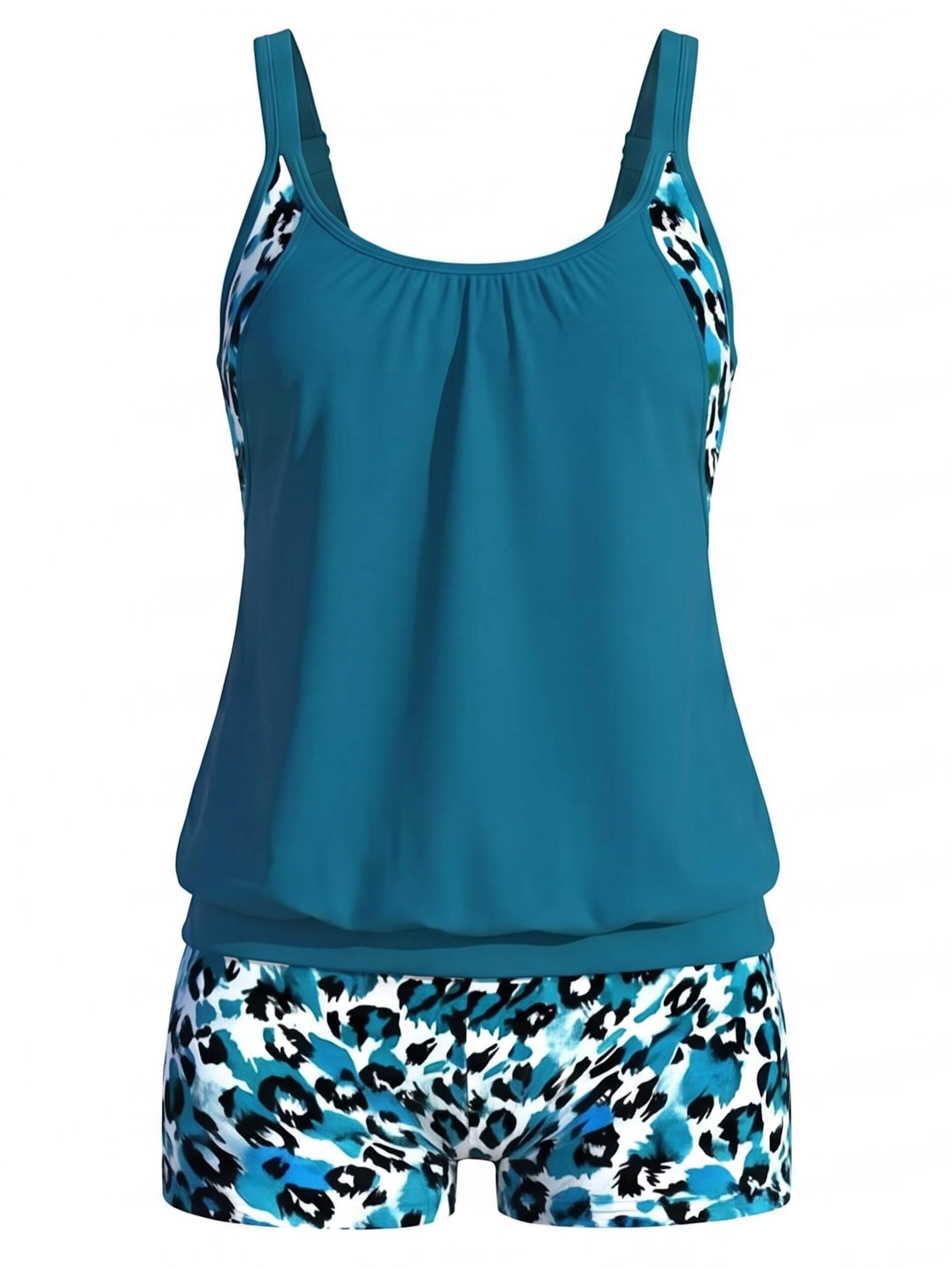 Damen-Tankini-Set mit Blumenmuster und Boyshort