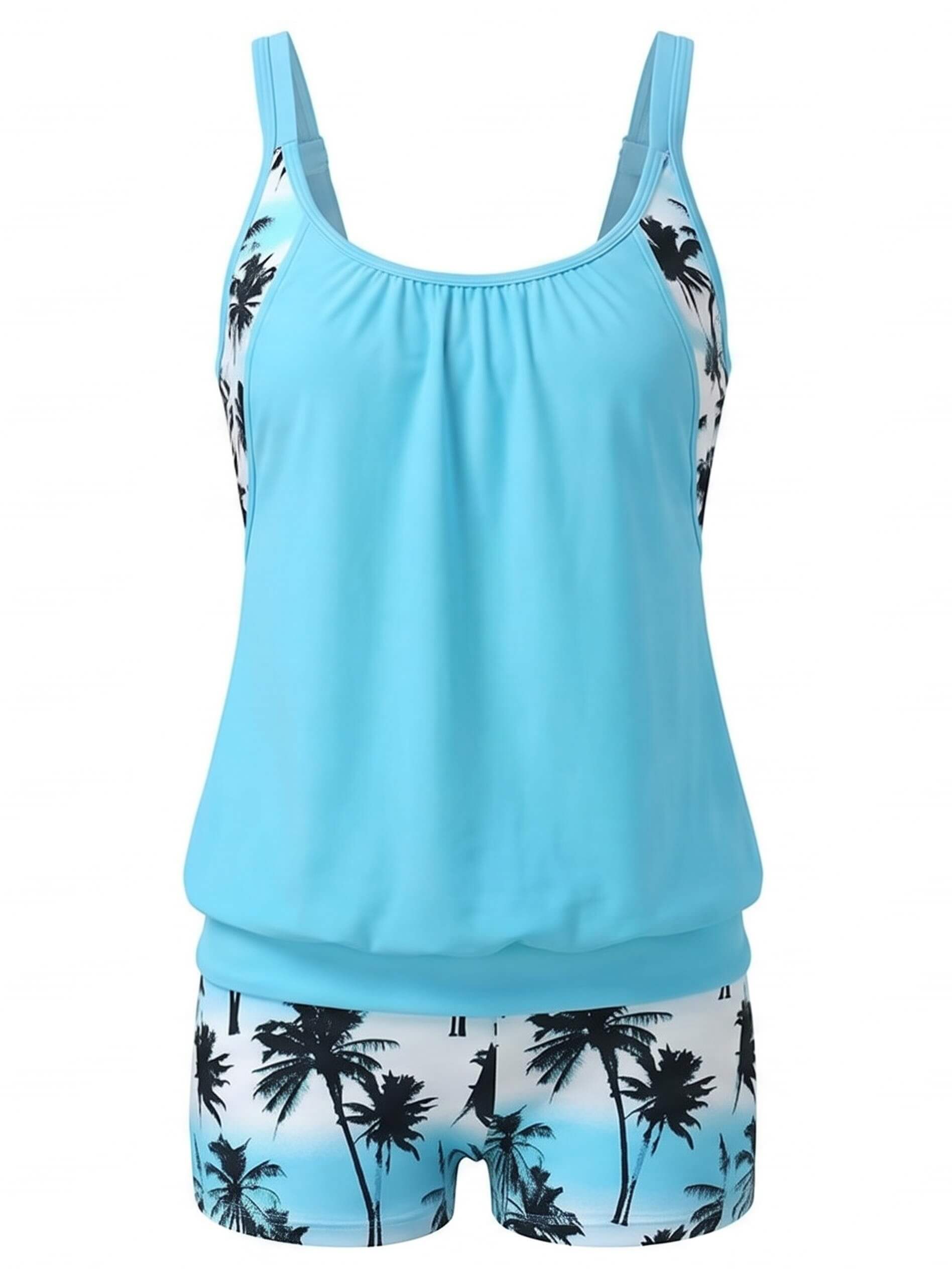 Damen-Tankini-Set mit Blumenmuster und Boyshort