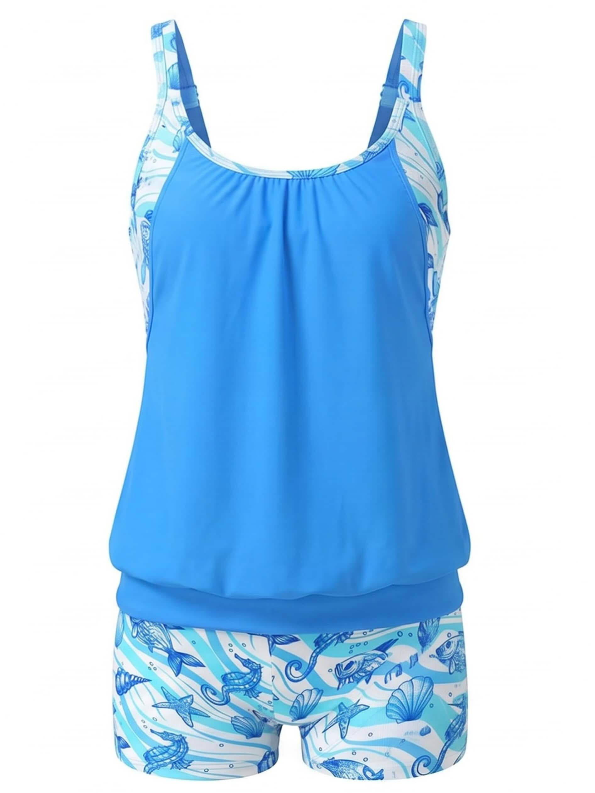 Damen-Tankini-Set mit Blumenmuster und Boyshort