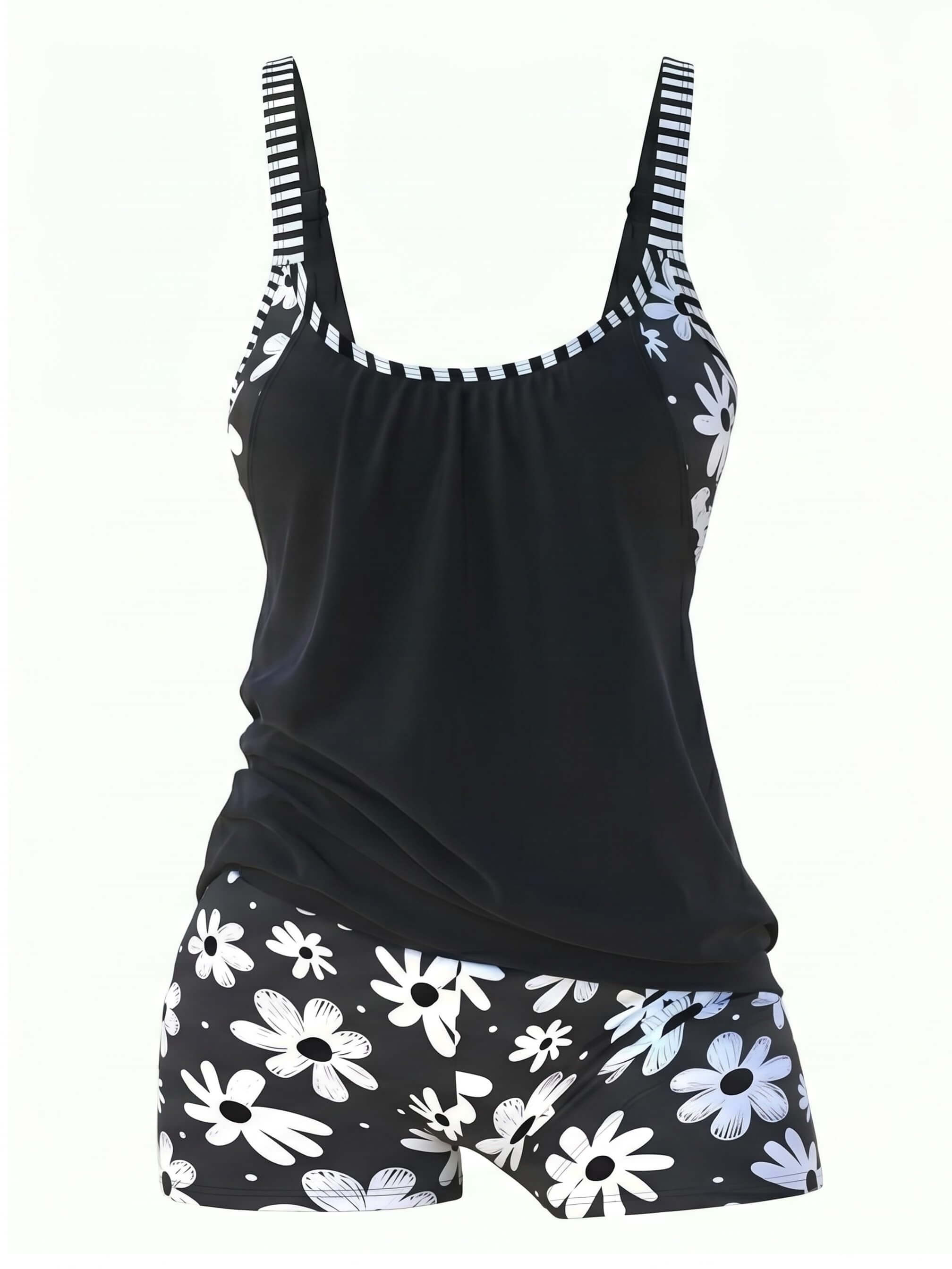 Damen-Tankini-Set mit Blumenmuster und Boyshort