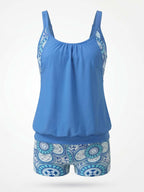 Damen-Tankini-Set mit Blumenmuster und Boyshort