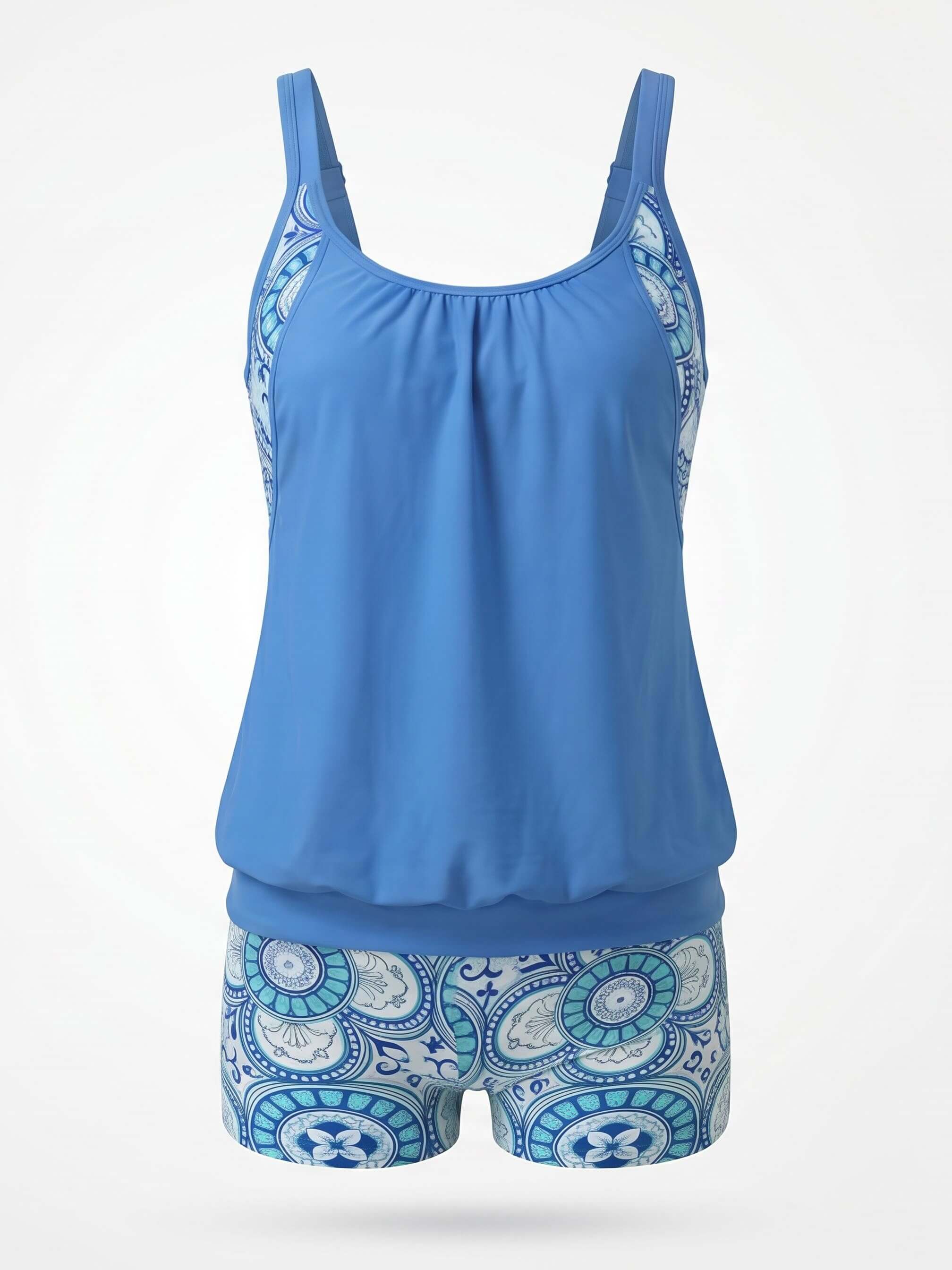 Damen-Tankini-Set mit Blumenmuster und Boyshort