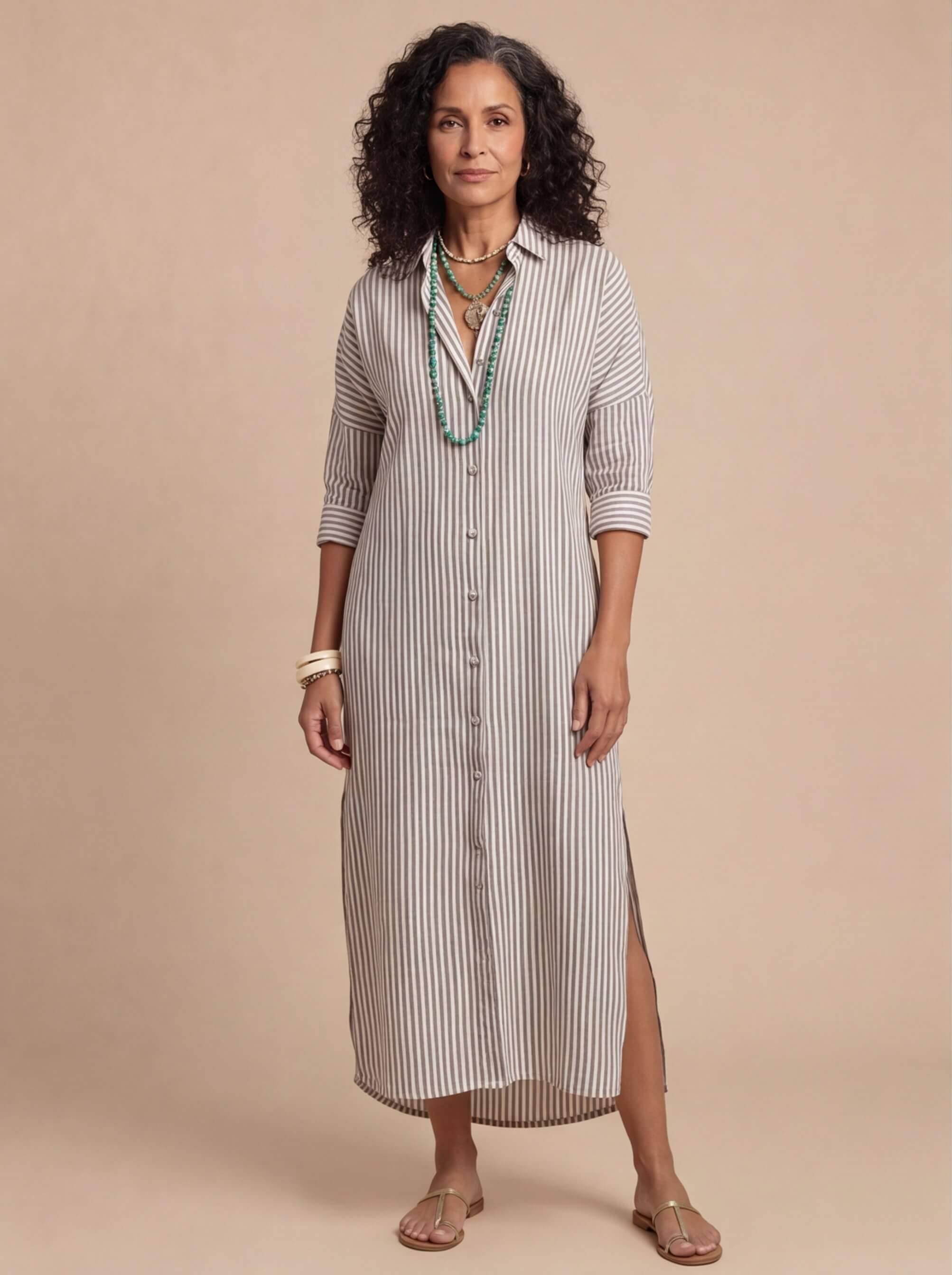 Gestreiftes Damen-Hemdblusenkleid – Leicht & Mühelos Elegant