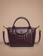 Damen Handtasche – Geflochtene Mini-Bag aus Kunstleder