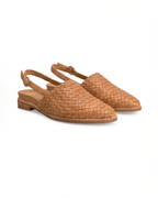 Damen Slingback-Ballerinas – Geflochtene Optik mit spitzer Kappe