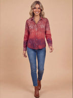 Damenbluse – Vintage Blumenbluse mit Print