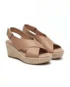 Damen Keilsandalen mit Plateau und Espadrille-Crisscross-Design
