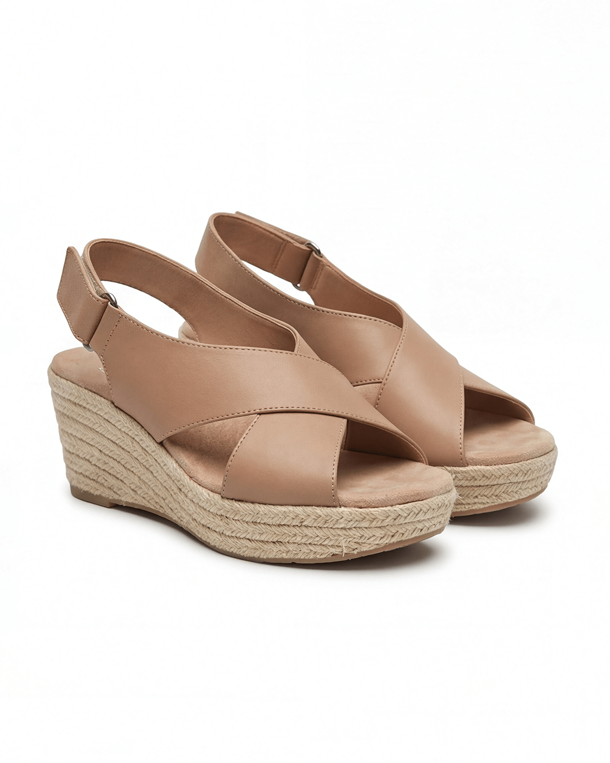 Damen Keilsandalen mit Plateau und Espadrille-Crisscross-Design
