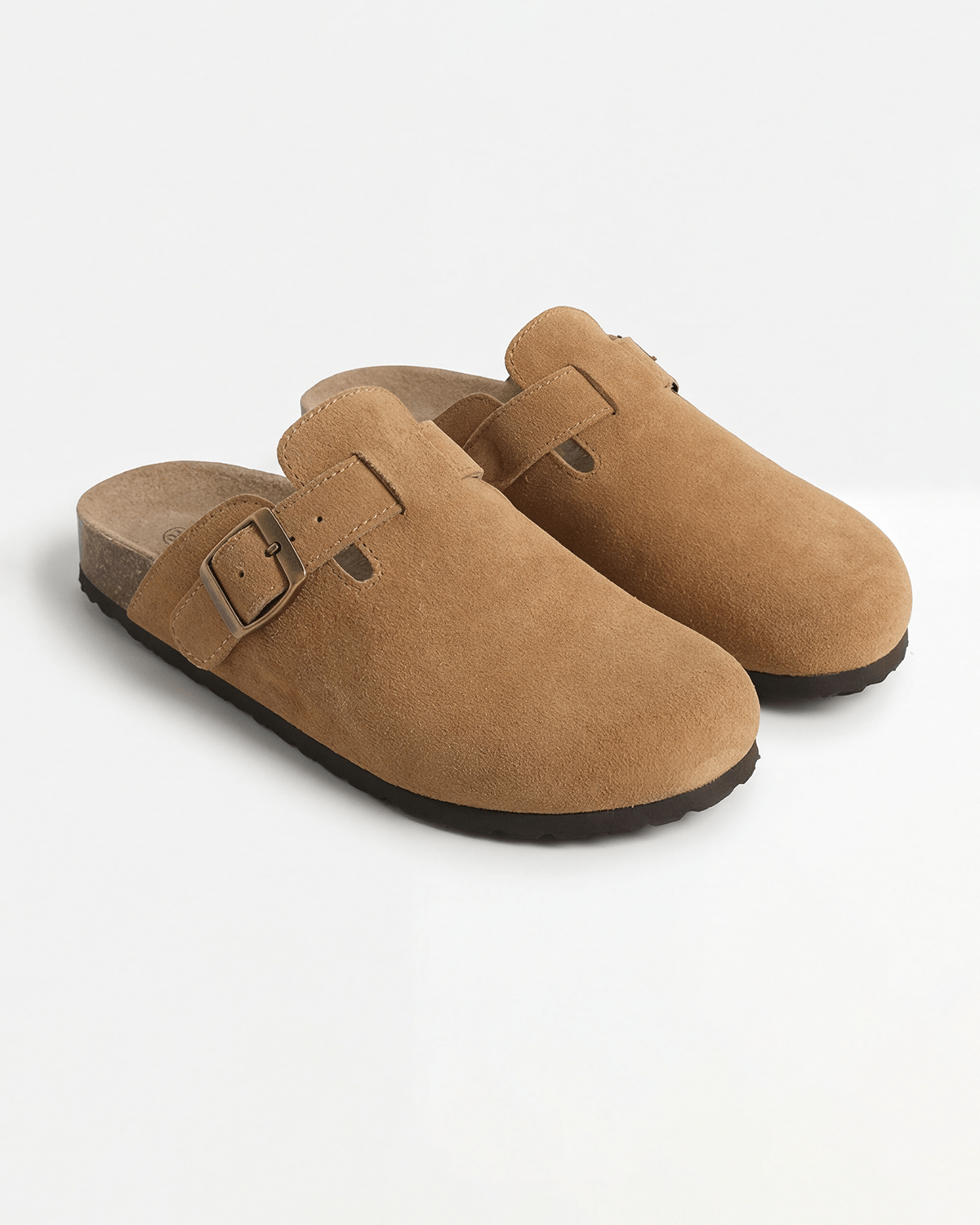 Damen Flache Clogs – mit Schnallenriemen