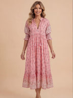 Boho Maxikleid für Damen mit Quasten-Detail