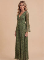 Boho Damen-Maxikleid mit Schimmer