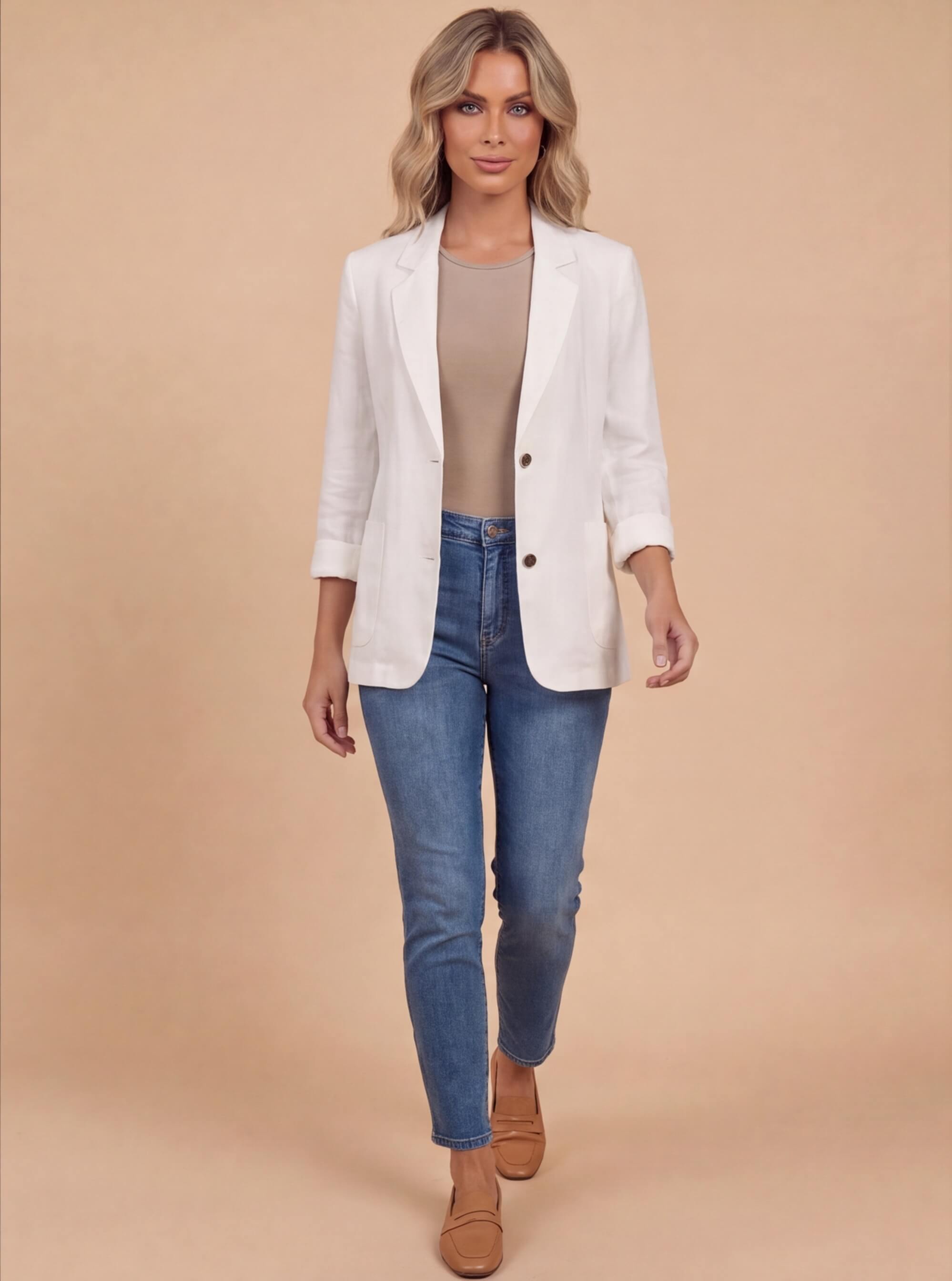 Damen Blazer – Leichter Blazer mit Lockerer Passform