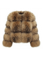 Damen Kunstpelzjacke – Luxuriöse Flausch Winter Faux Fur Coat