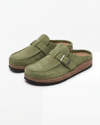 Damen Pantoletten im Loafer-Stil – mit Schnallenriemen