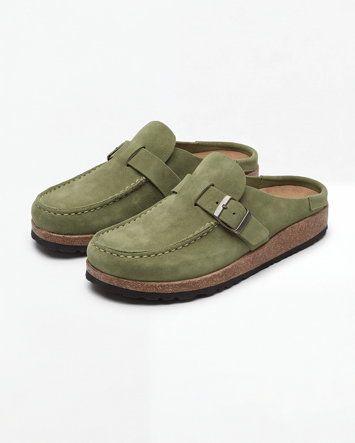 Damen Pantoletten im Loafer-Stil – mit Schnallenriemen