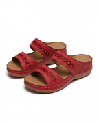 Damen Mule-Sandalen flach mit Cutout-Doppelriemen