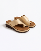Damen Slide-Sandalen mit Zehenschlaufe – Plateausohle