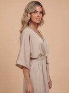 Damen Elegantes Fließendes Maxi Sommerkleid