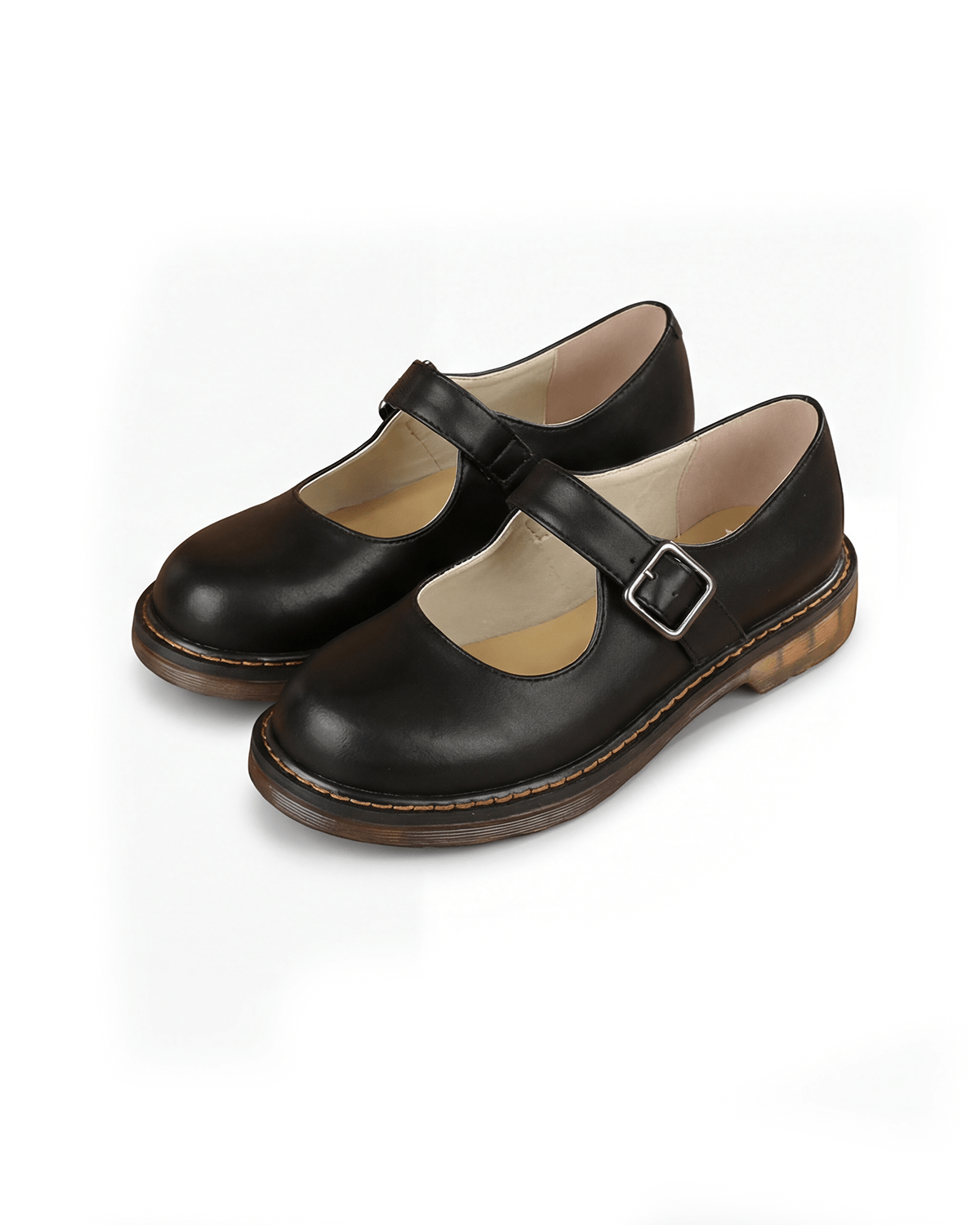 Damen Mary-Jane-Ballerinas mit Schnallenriemen