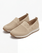 Dame fritidssneakers med gummisål – strik slip-on