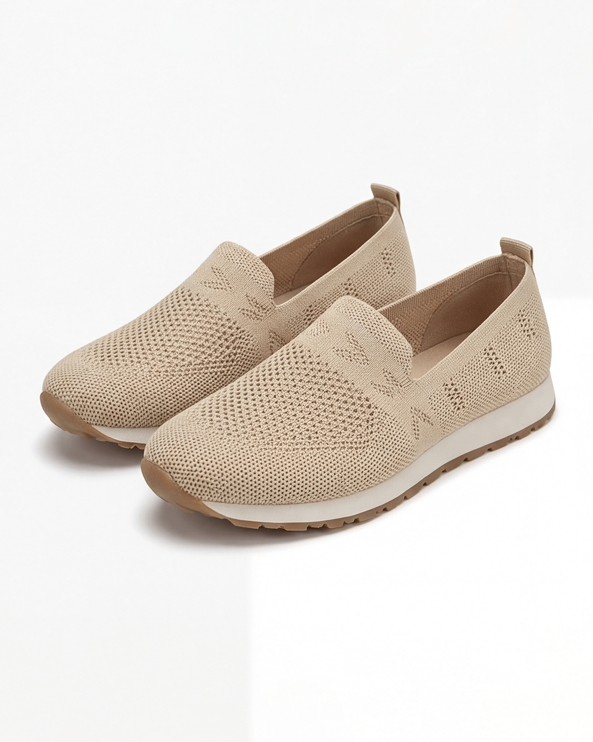 Damen Freizeit-Sneaker mit Gummisohle – Strick Slip-On