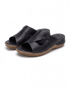 Damen Slide-Sandalen mit Kontrastnähten – Design mit Ausschnitten