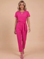 Damen Jumpsuit – Eleganter Kurzarm Jumpsuit mit Maßgeschneiderter Passform
